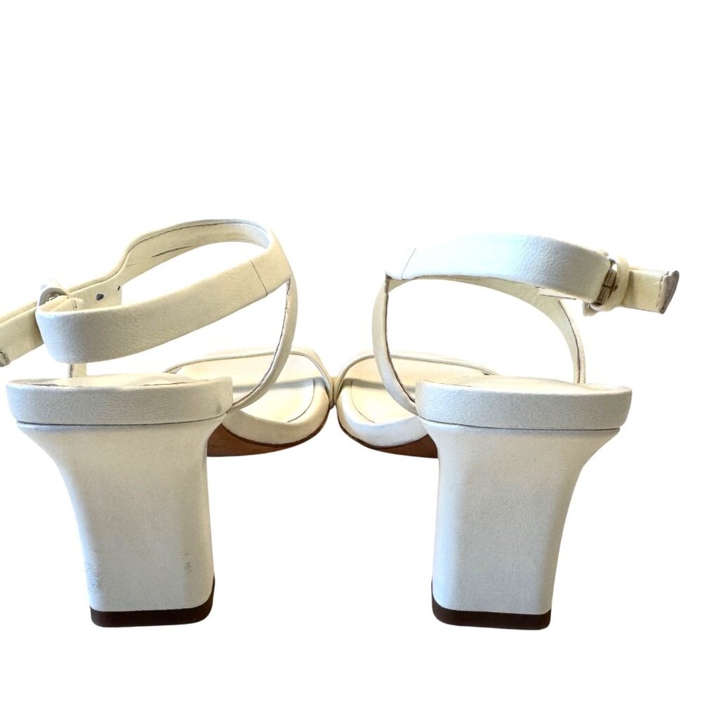Vince Square Open Toe Luella Buckle Ankle Strap Size 8.5 NEW 3.25" Heel Marble C - Picture 5 of 11
